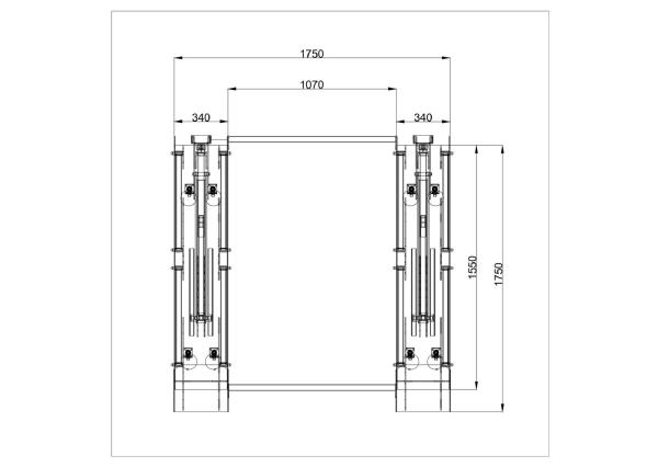Mobile Hebebühne Scherenhebebühne Reifendienst mechanisch JH6 blau JH-TWIN-062-DRILL-5015-V01